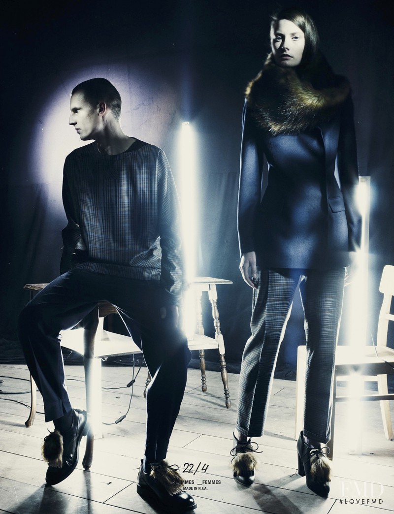 Viktoria Machajdik featured in  the 22/4 Fluorescent Blues  advertisement for Autumn/Winter 2015