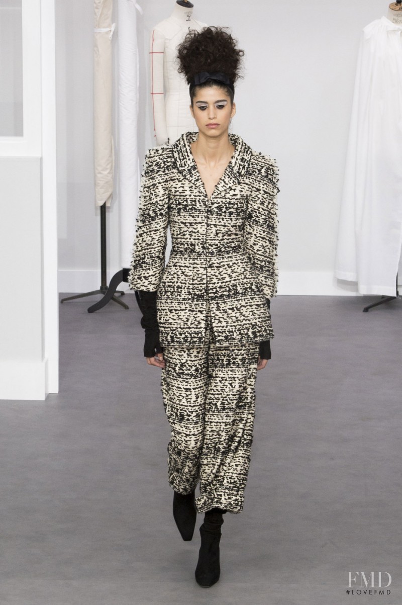 Mica Arganaraz featured in  the Chanel Haute Couture fashion show for Autumn/Winter 2016