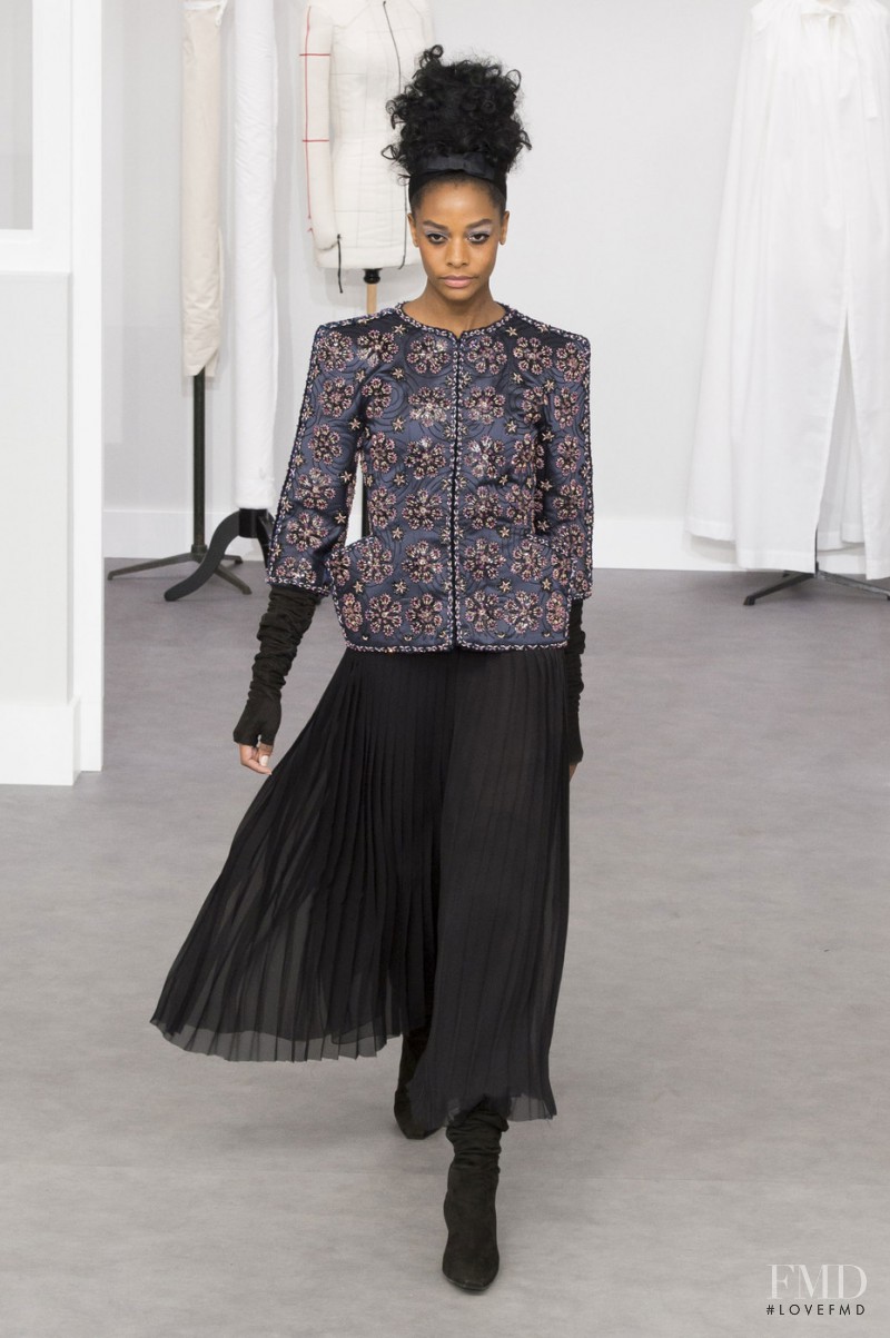 Karly Loyce featured in  the Chanel Haute Couture fashion show for Autumn/Winter 2016
