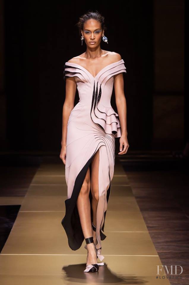 Joan Smalls featured in  the Atelier Versace fashion show for Autumn/Winter 2016