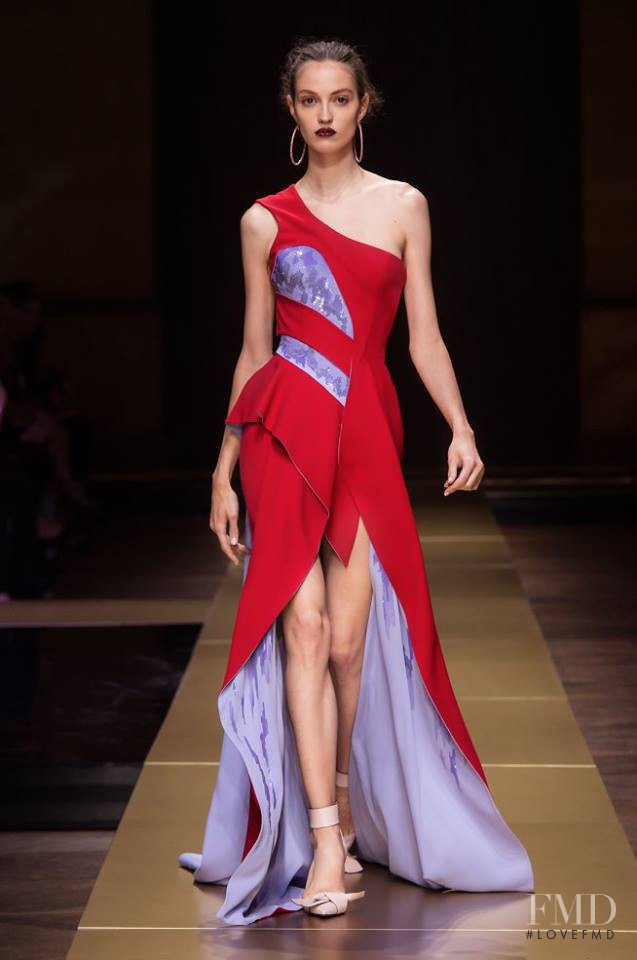 Camille Hurel featured in  the Atelier Versace fashion show for Autumn/Winter 2016