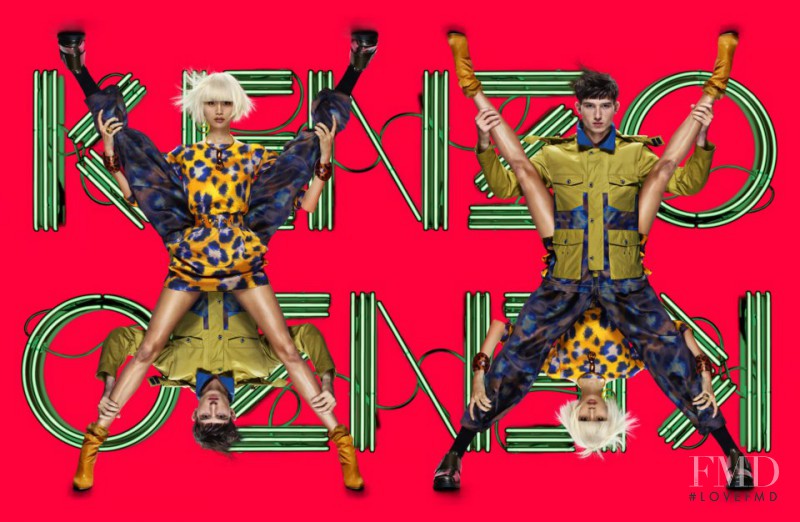 Ming Xi featured in  the Kenzo advertisement for Spring/Summer 2013