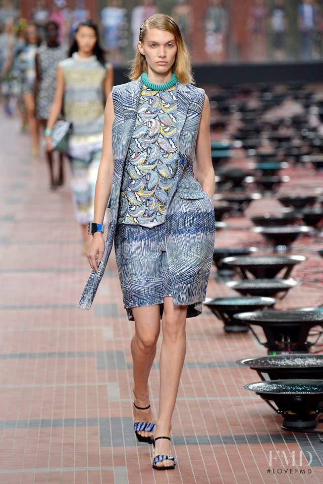 Irina Nikolaeva featured in  the Kenzo fashion show for Spring/Summer 2014