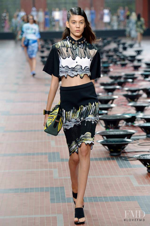Ewa Wladymiruk featured in  the Kenzo fashion show for Spring/Summer 2014