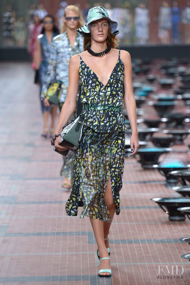 Laura Kampman featured in  the Kenzo fashion show for Spring/Summer 2014