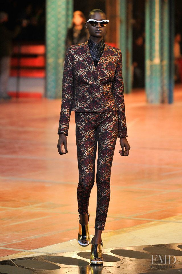 Ataui Deng featured in  the Kenzo fashion show for Autumn/Winter 2013