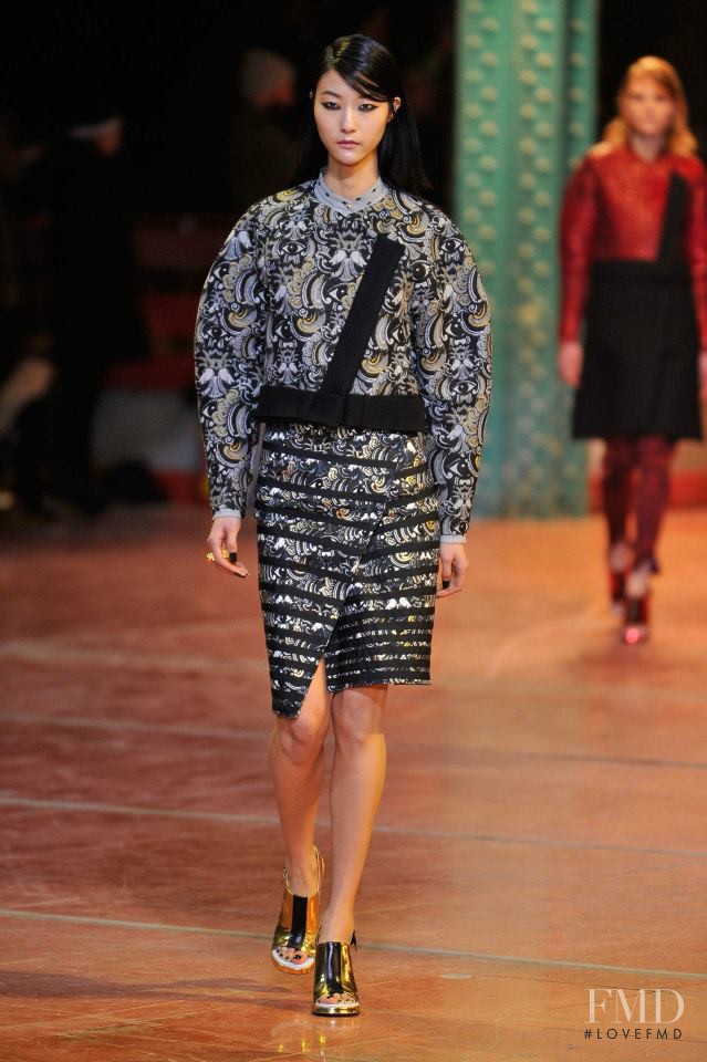 Ming Xi featured in  the Kenzo fashion show for Autumn/Winter 2013