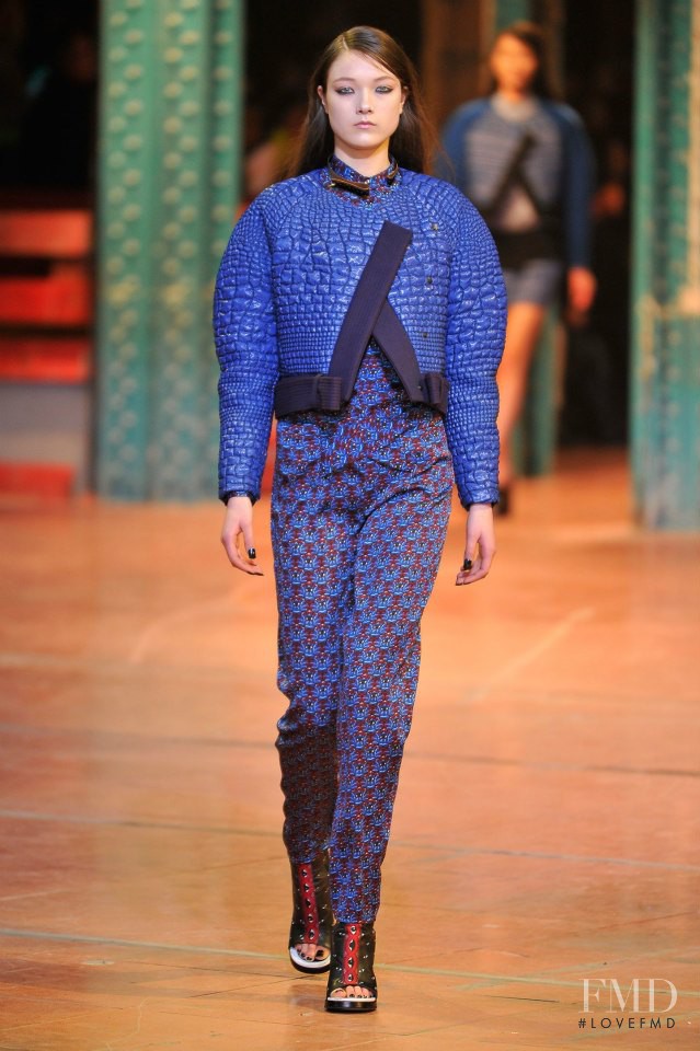 Yumi Lambert featured in  the Kenzo fashion show for Autumn/Winter 2013