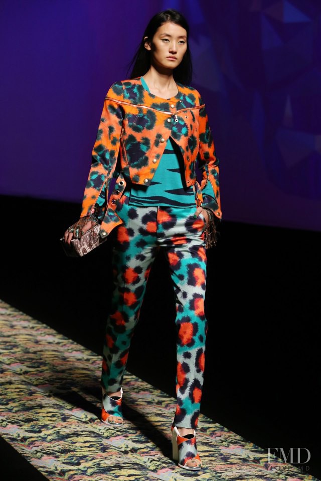 Lina Zhang featured in  the Kenzo fashion show for Spring/Summer 2013