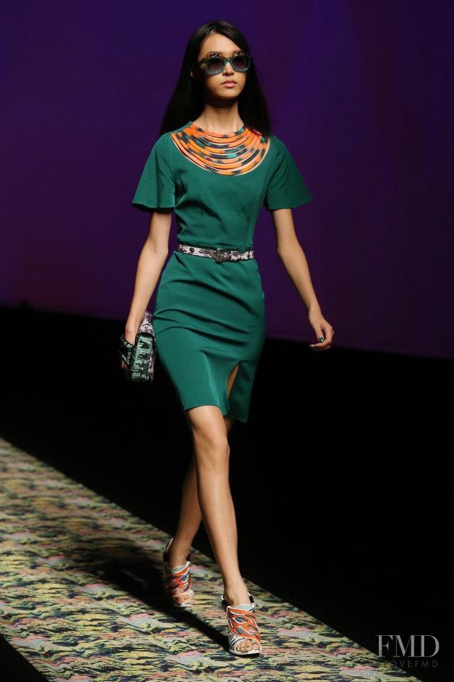 Tian Yi featured in  the Kenzo fashion show for Spring/Summer 2013