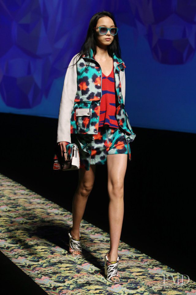 Xiao Wen Ju featured in  the Kenzo fashion show for Spring/Summer 2013