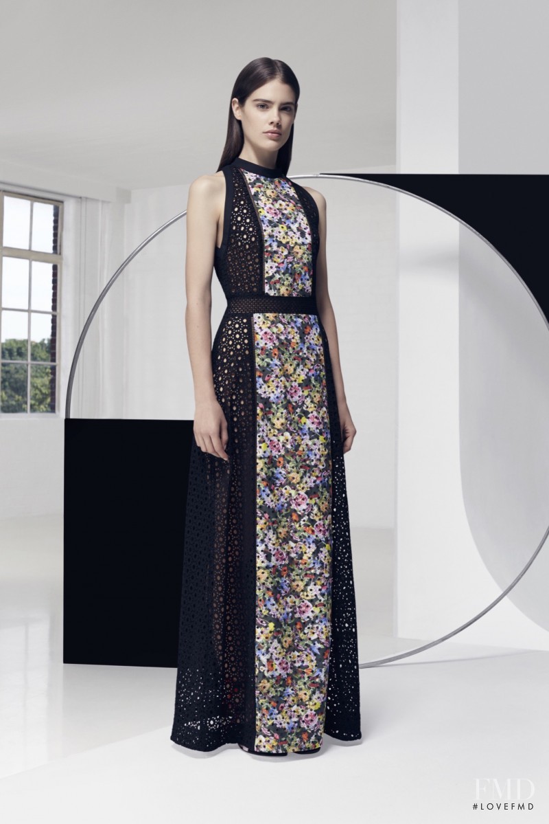 Taja Feistner featured in  the Mary Katrantzou fashion show for Resort 2016