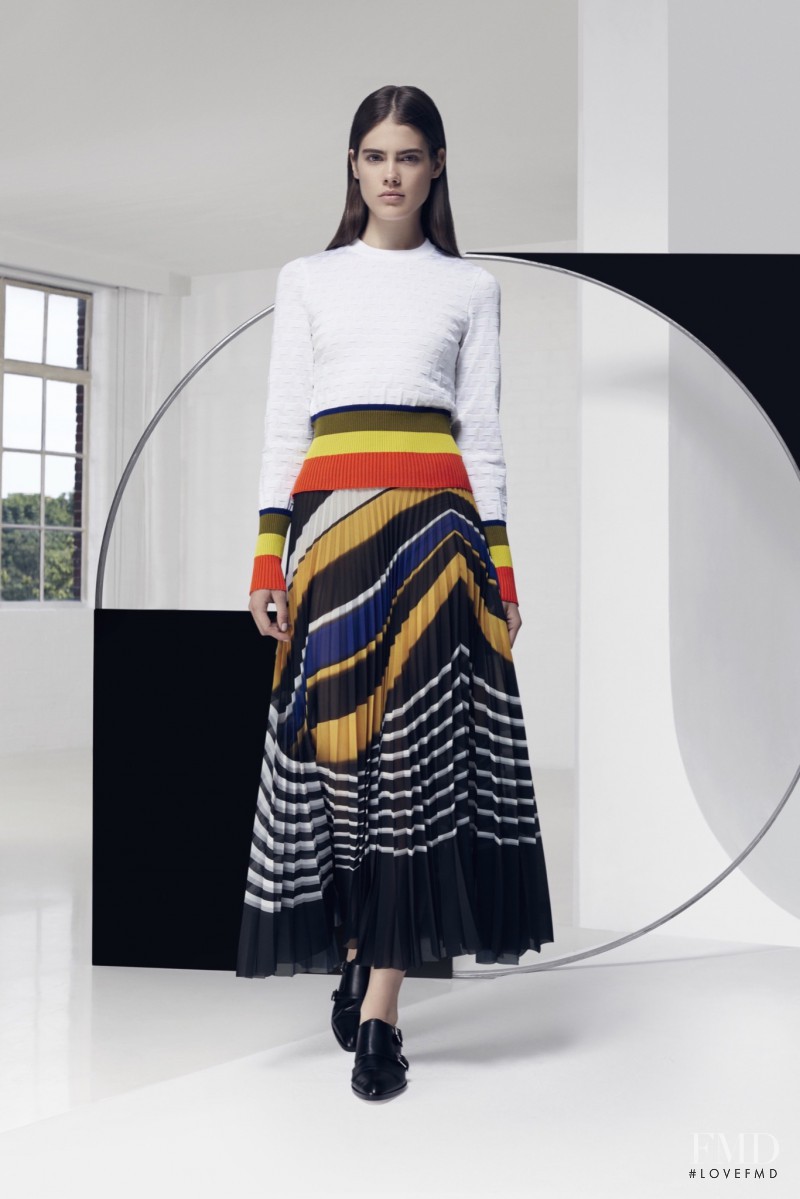 Taja Feistner featured in  the Mary Katrantzou fashion show for Resort 2016