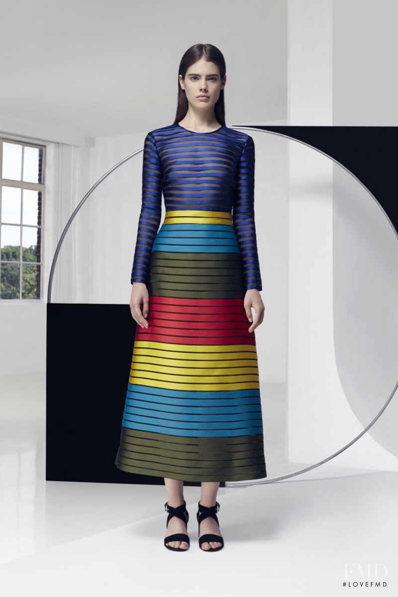 Taja Feistner featured in  the Mary Katrantzou fashion show for Resort 2016