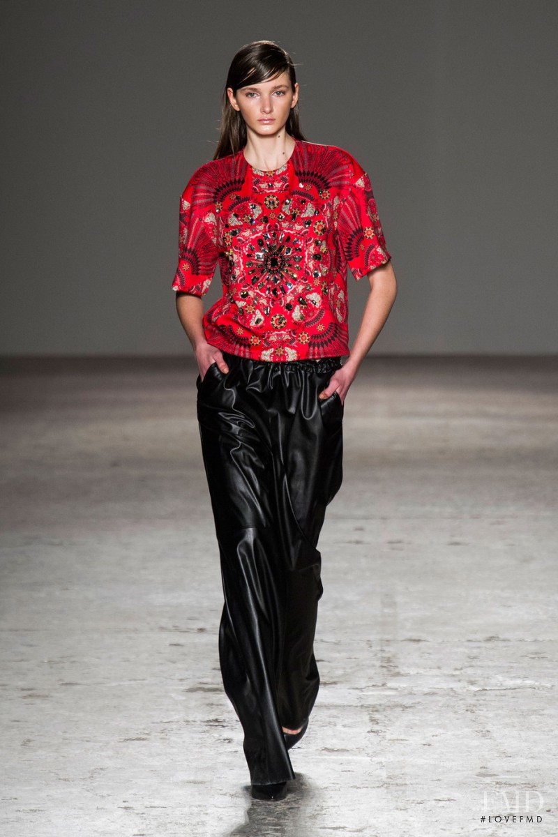 Mara Jankovic featured in  the Cristiano Burani fashion show for Autumn/Winter 2014