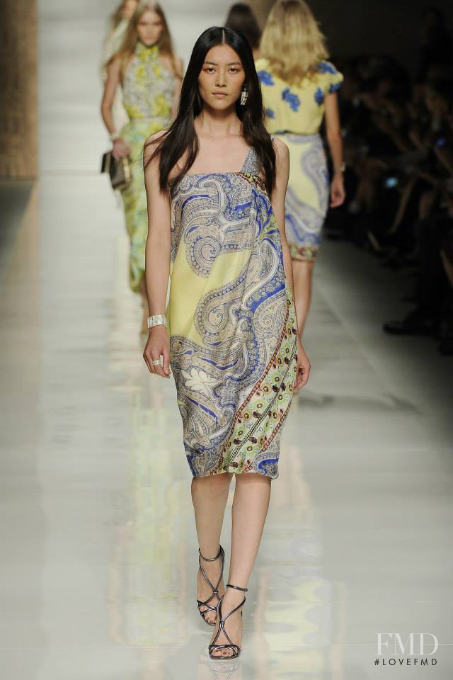 Liu Wen featured in  the Etro fashion show for Spring/Summer 2014