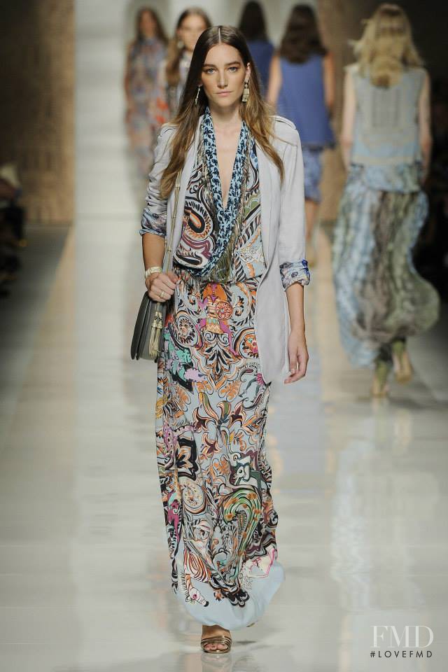 Joséphine Le Tutour featured in  the Etro fashion show for Spring/Summer 2014