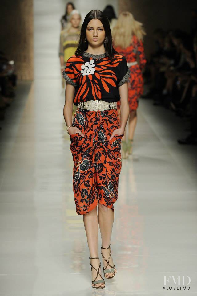 Bruna Ludtke featured in  the Etro fashion show for Spring/Summer 2014