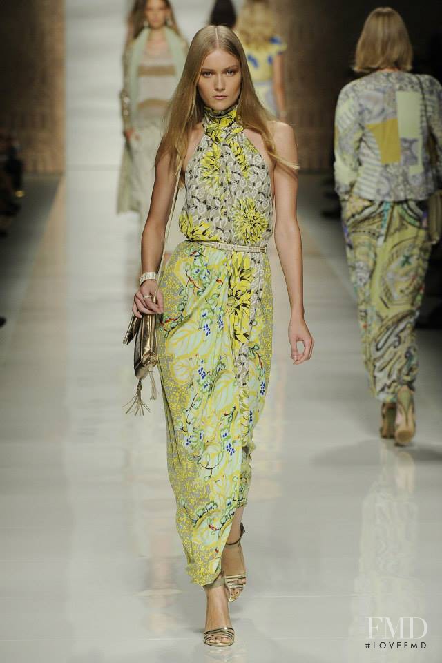 Katerina Ryabinkina featured in  the Etro fashion show for Spring/Summer 2014