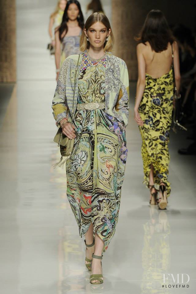 Irina Nikolaeva featured in  the Etro fashion show for Spring/Summer 2014