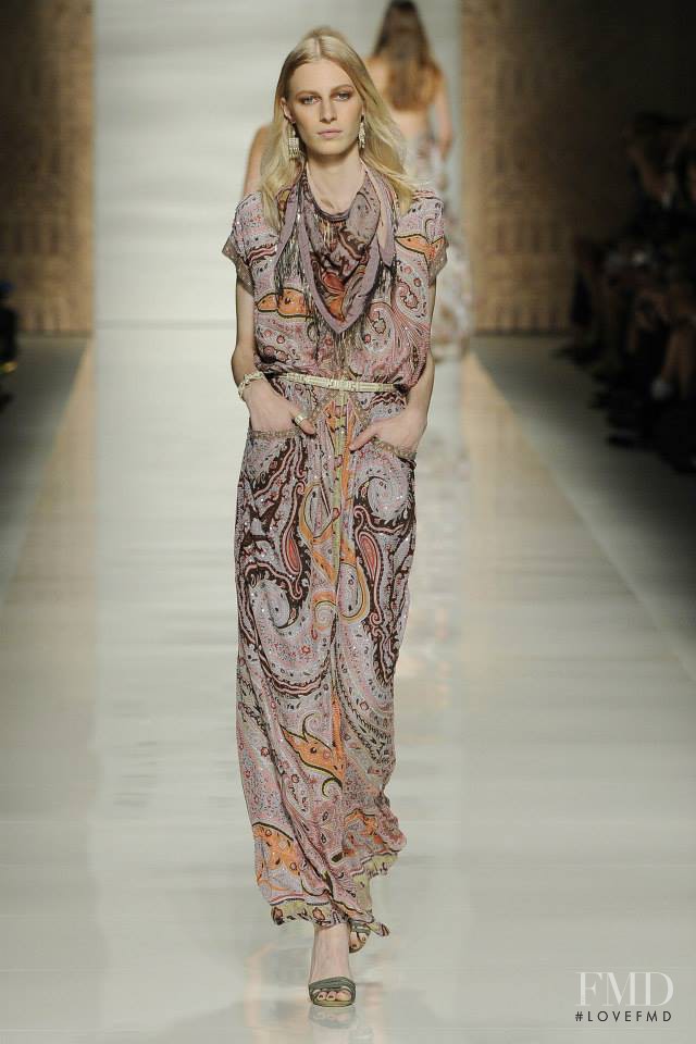 Julia Nobis featured in  the Etro fashion show for Spring/Summer 2014