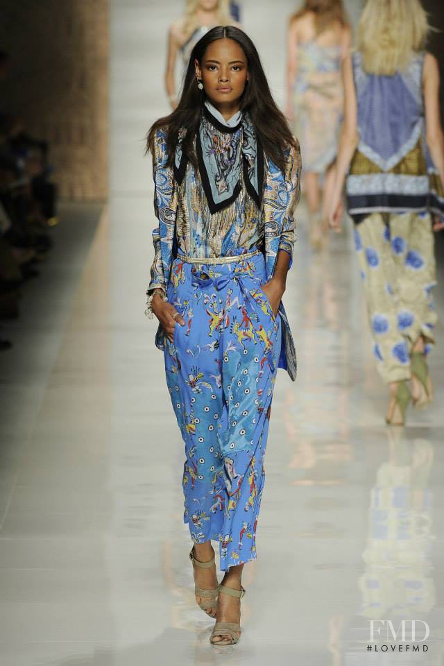 Malaika Firth featured in  the Etro fashion show for Spring/Summer 2014