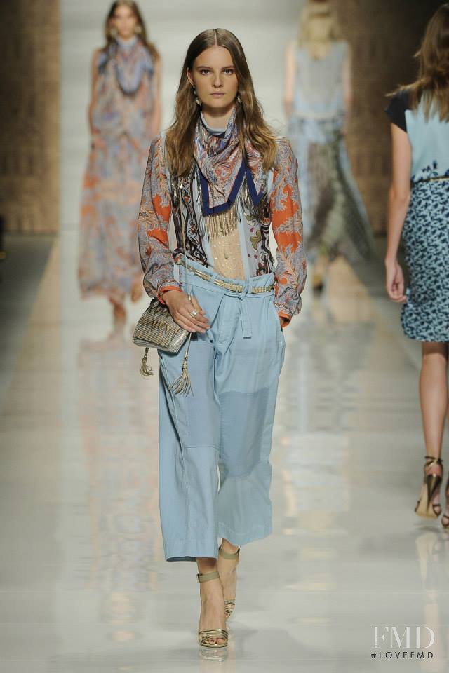 Tilda Lindstam featured in  the Etro fashion show for Spring/Summer 2014