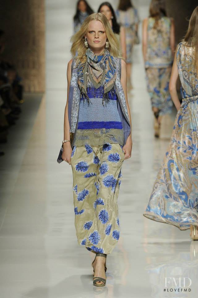 Hanne Gaby Odiele featured in  the Etro fashion show for Spring/Summer 2014