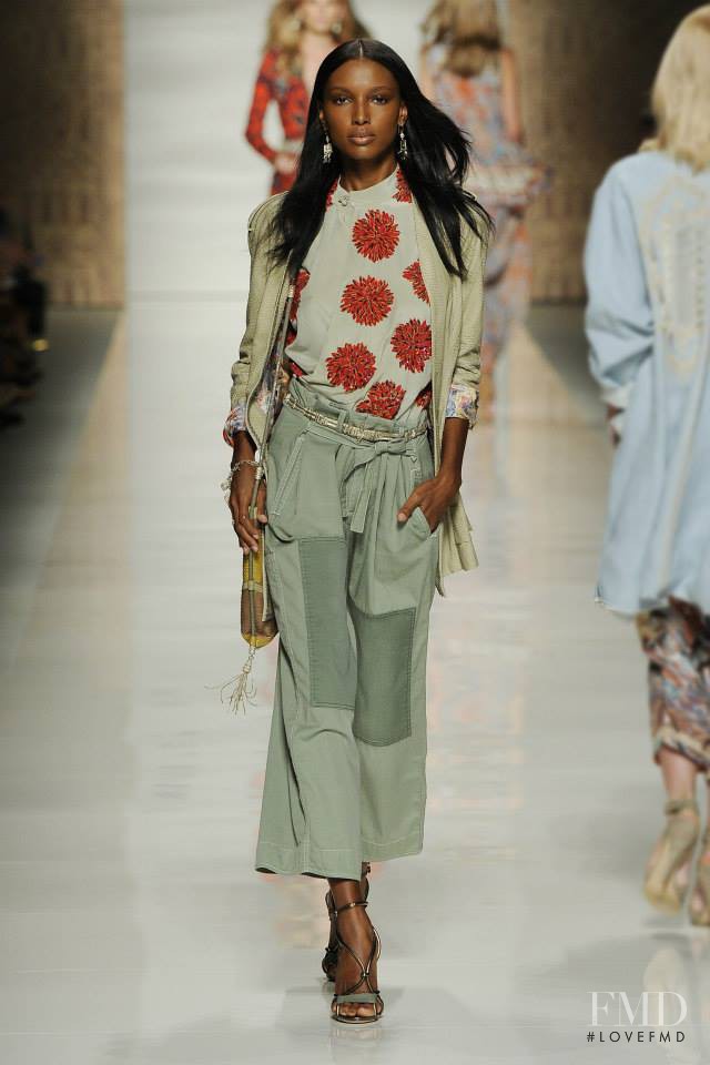 Jasmine Tookes featured in  the Etro fashion show for Spring/Summer 2014