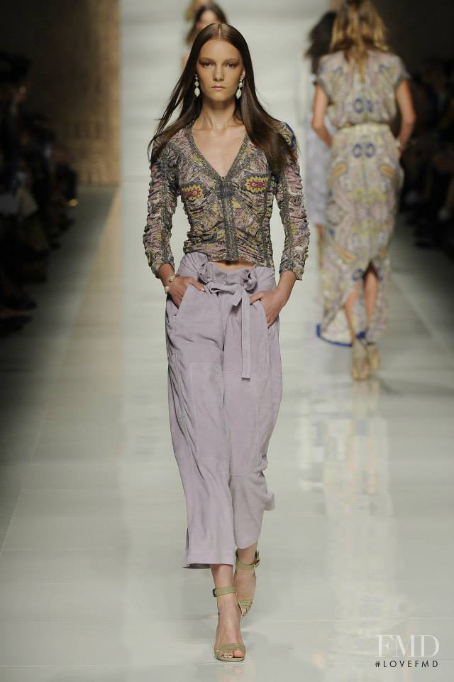 Irina Liss featured in  the Etro fashion show for Spring/Summer 2014
