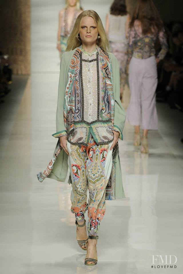 Hanne Gaby Odiele featured in  the Etro fashion show for Spring/Summer 2014