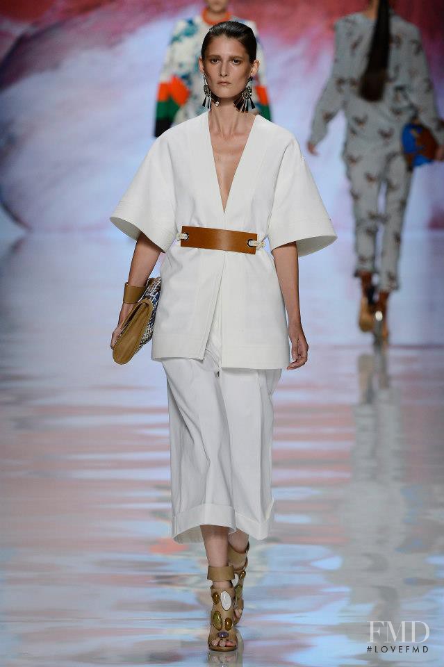 Marie Piovesan featured in  the Etro fashion show for Spring/Summer 2013