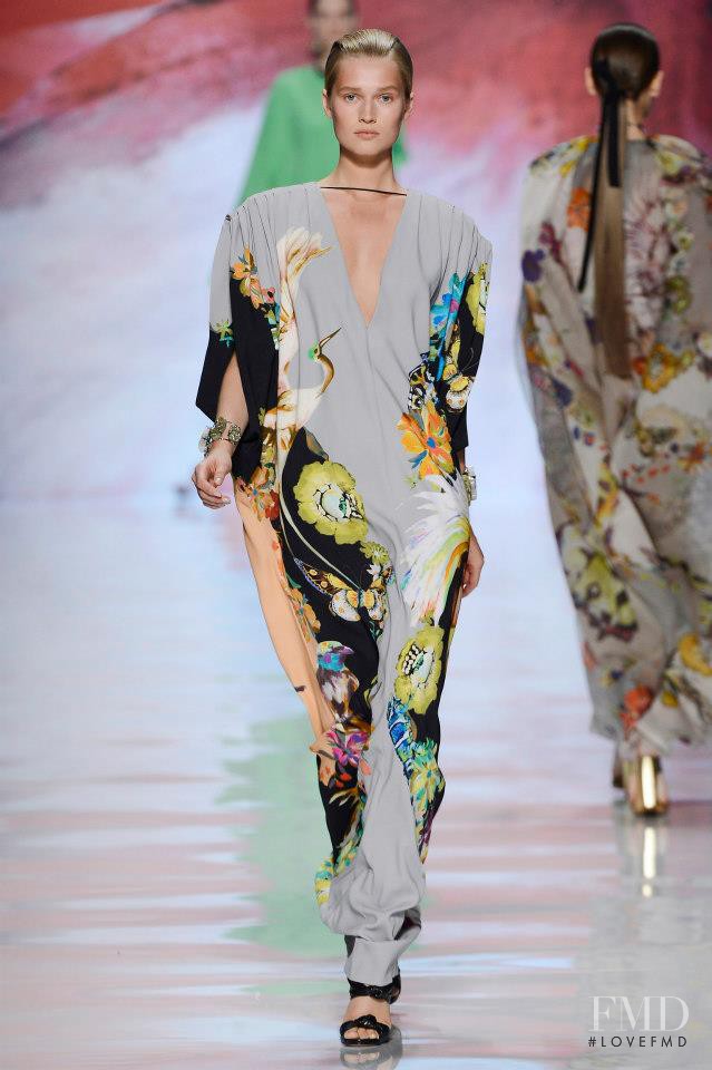 Toni Garrn featured in  the Etro fashion show for Spring/Summer 2013
