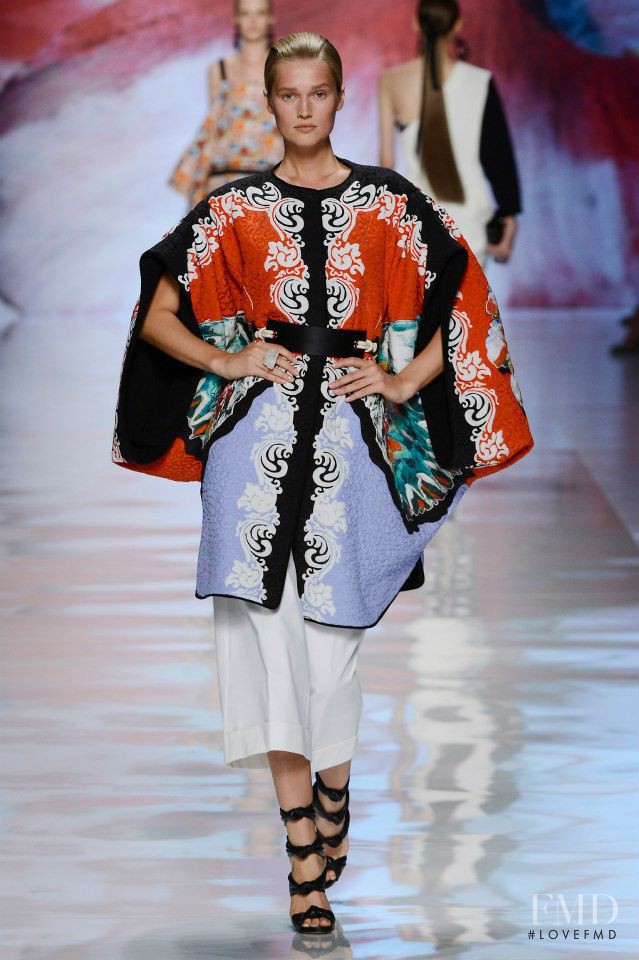 Toni Garrn featured in  the Etro fashion show for Spring/Summer 2013