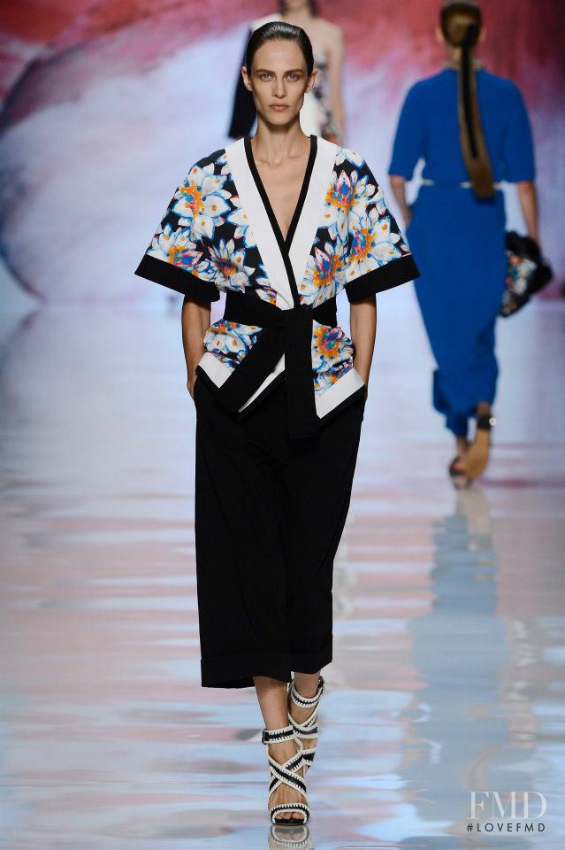 Aymeline Valade featured in  the Etro fashion show for Spring/Summer 2013