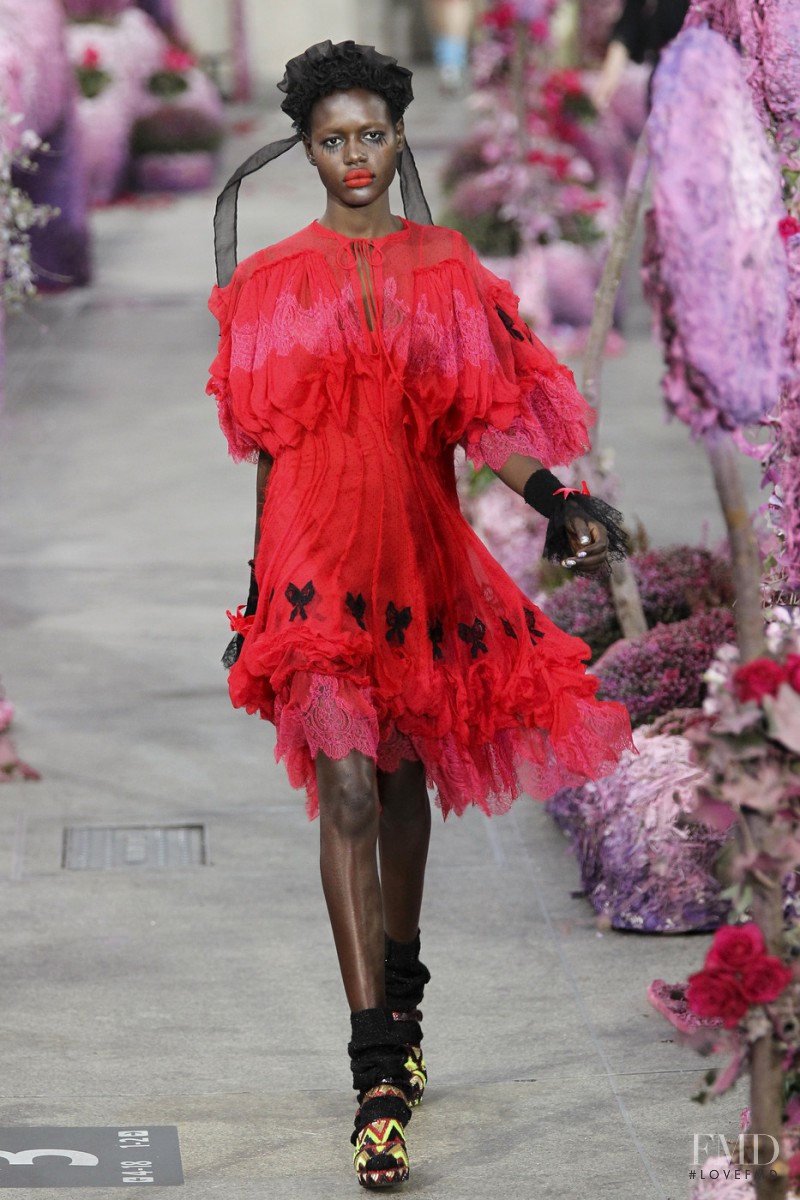 Ajak Deng featured in  the Meadham Kirchhoff fashion show for Spring/Summer 2011