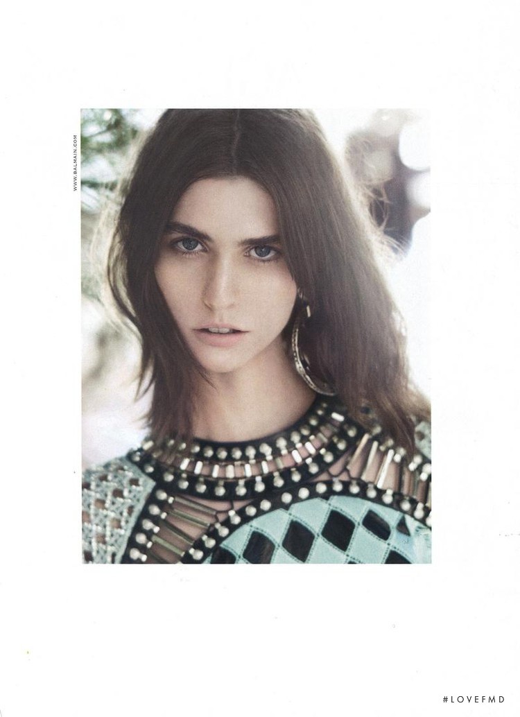 Manon Leloup featured in  the Balmain advertisement for Spring/Summer 2013