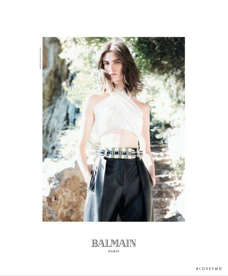 Manon Leloup featured in  the Balmain advertisement for Spring/Summer 2013