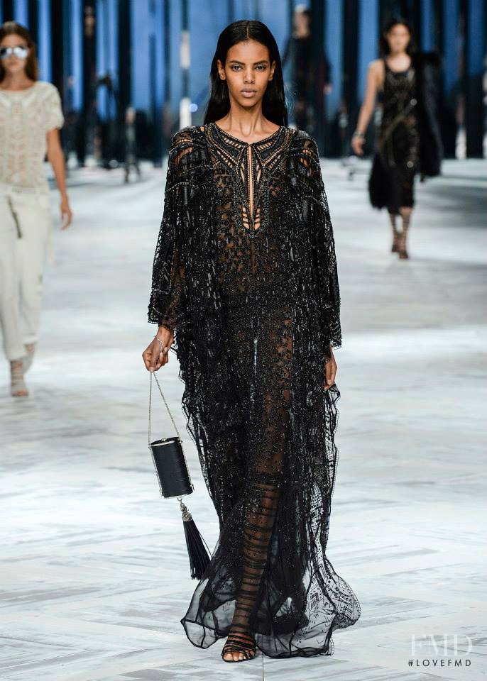 Grace Mahary featured in  the Roberto Cavalli fashion show for Spring/Summer 2014