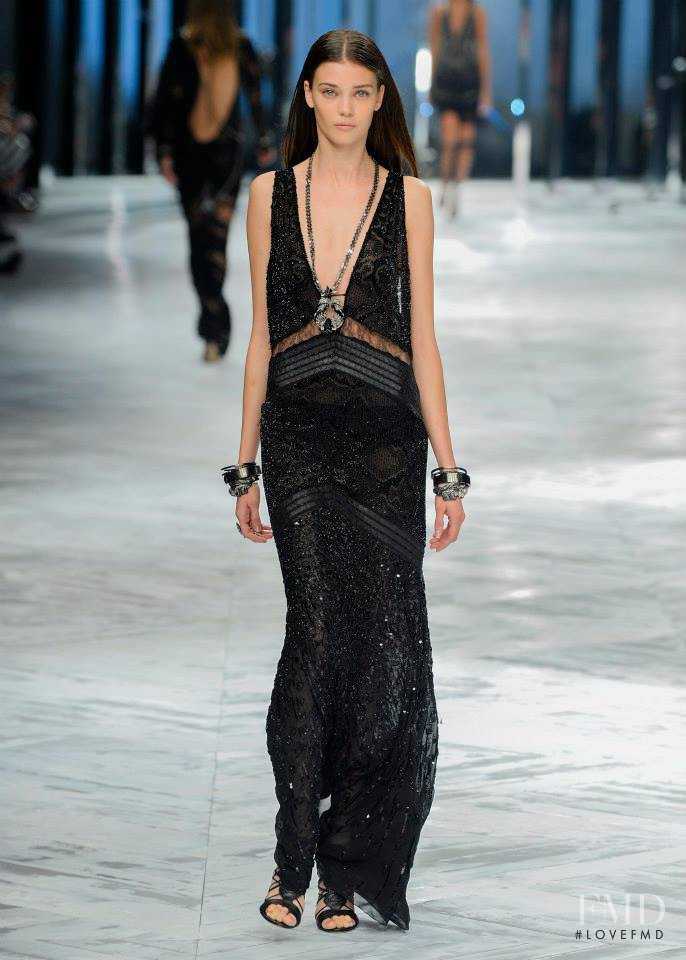 Diana Moldovan featured in  the Roberto Cavalli fashion show for Spring/Summer 2014