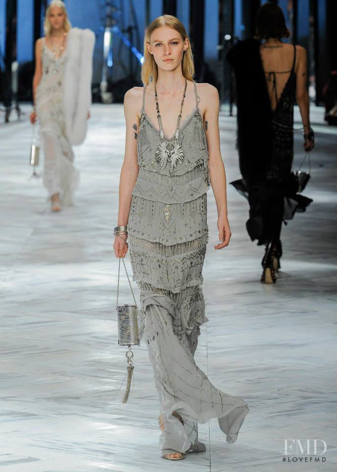 Julia Nobis featured in  the Roberto Cavalli fashion show for Spring/Summer 2014