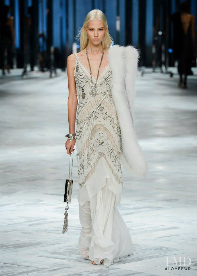 Sasha Luss featured in  the Roberto Cavalli fashion show for Spring/Summer 2014