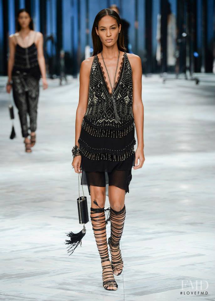 Joan Smalls featured in  the Roberto Cavalli fashion show for Spring/Summer 2014