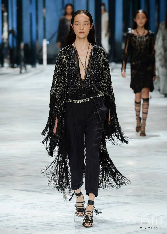 Fei Fei Sun featured in  the Roberto Cavalli fashion show for Spring/Summer 2014