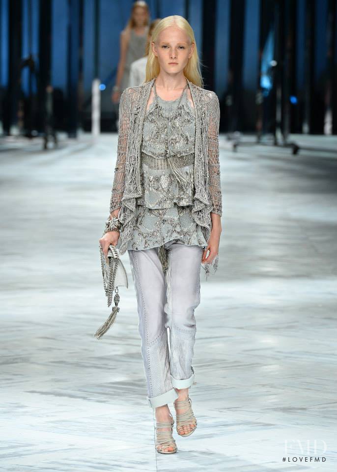 Maja Salamon featured in  the Roberto Cavalli fashion show for Spring/Summer 2014