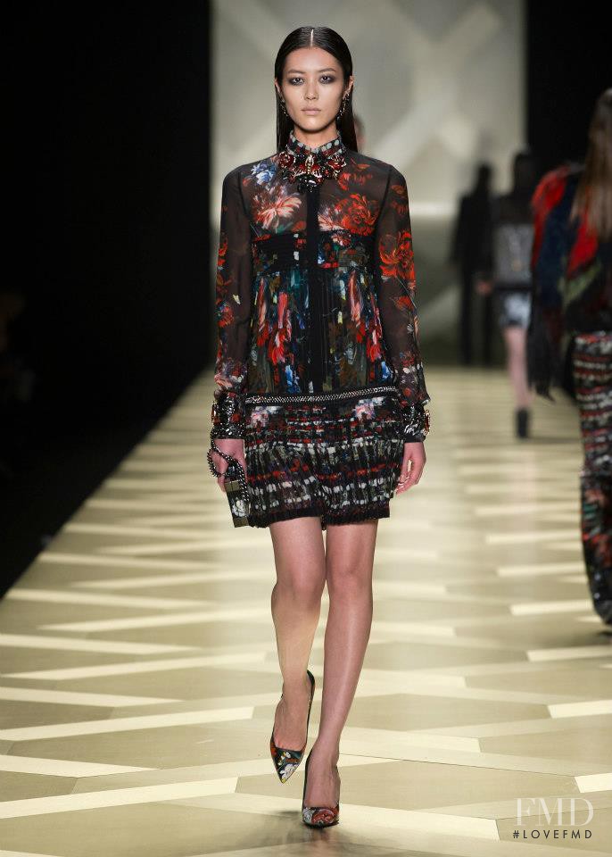 Liu Wen featured in  the Roberto Cavalli fashion show for Autumn/Winter 2013