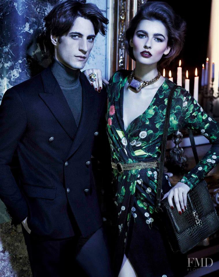 Vika Kuropyatnikova featured in  the Roberto Cavalli Class advertisement for Autumn/Winter 2012