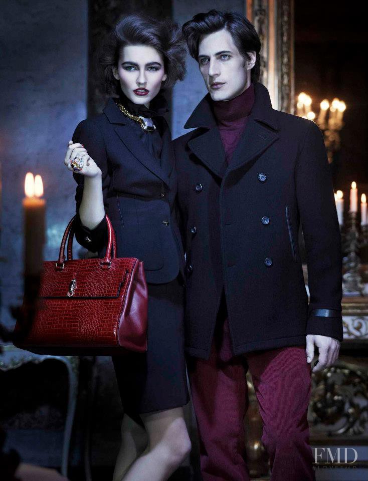 Vika Kuropyatnikova featured in  the Roberto Cavalli Class advertisement for Autumn/Winter 2012