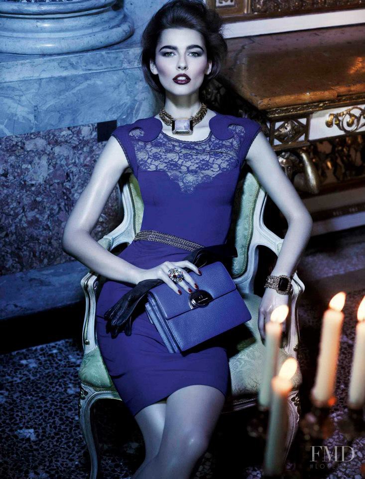 Vika Kuropyatnikova featured in  the Roberto Cavalli Class advertisement for Autumn/Winter 2012