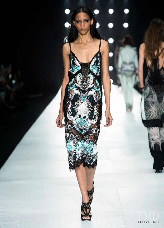 Cora Emmanuel featured in  the Roberto Cavalli fashion show for Spring/Summer 2013
